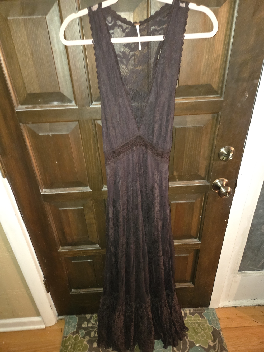 Free People One More Night Lace Maxi Dress-Chocolate Brown